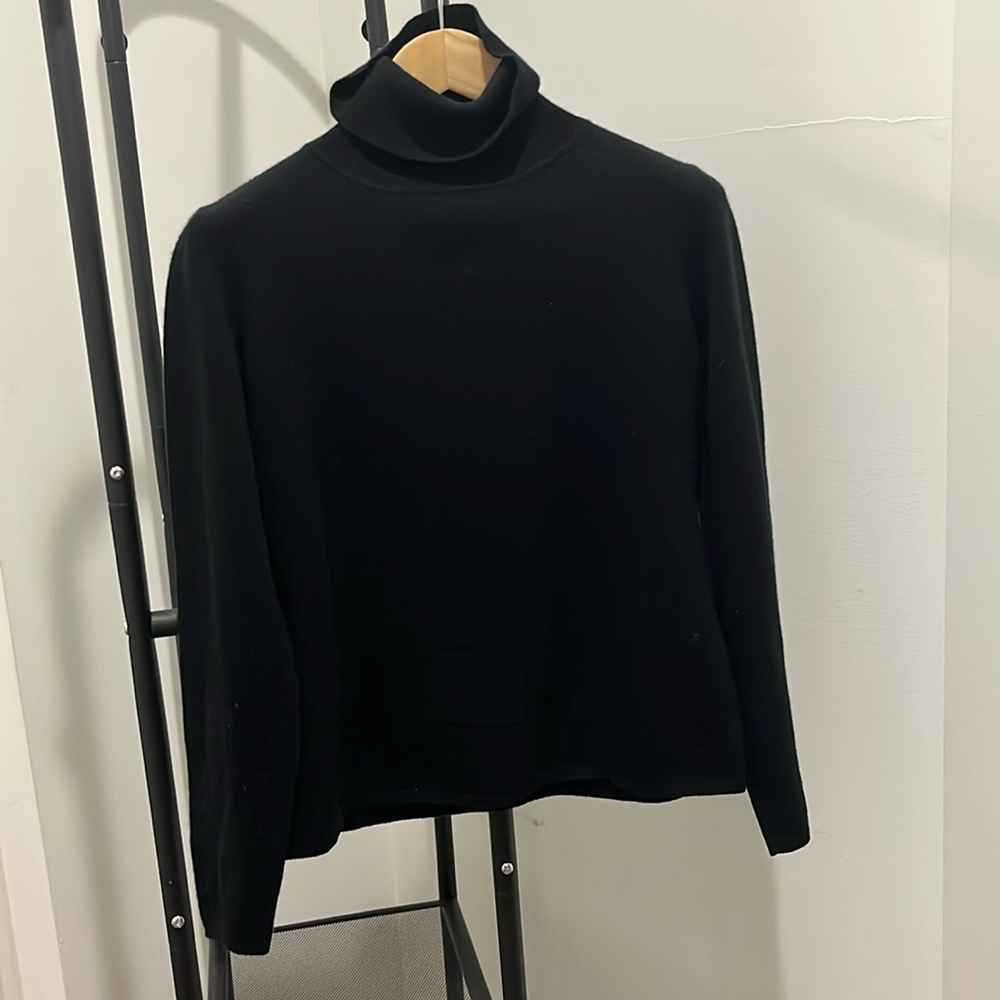 Vintage Valerie Stevens Two-Ply Cashmere Black Turtleneck Sweater